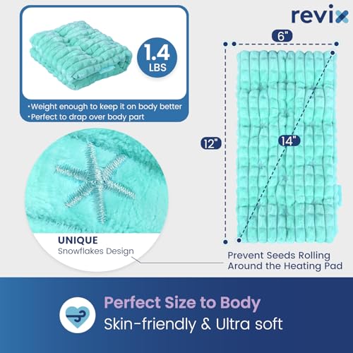 REVIX Microwavable Heating Pad, 6 x 12 Moist Heat Pad, Warm Compress - size: 6 x 12", style: Green