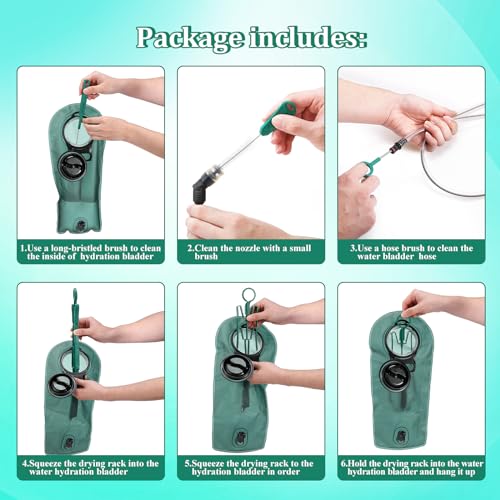 Patelai 2 Set 8 in 1 Reservoirs Hydration Bladder Cleaning Kit - color: Green