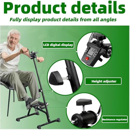 Pedal Exerciser Bike for Seniors Hand Arm Leg and Knee Stroke Recovery Equipment for Seniors fit for Full Body Great Gift for Elderly RehabWorkout