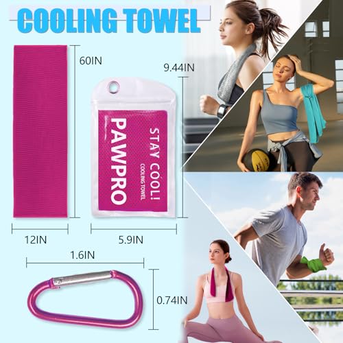 4 Pack Cooling Towels, Soft Breathable Cooling Towels for Neck and Face - color: Lake Blue/Grey/Pink/Green