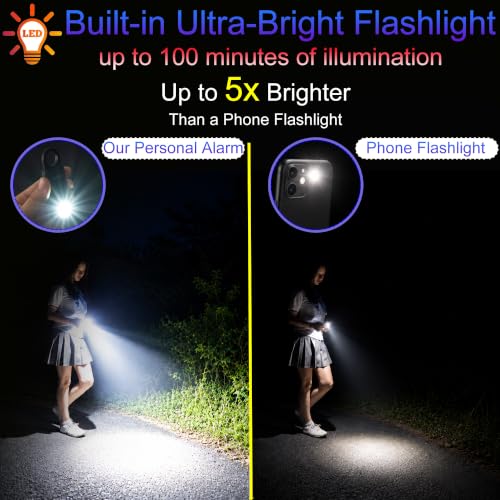 Rechargeable 135dB Personal Alarm Ultra Bright Flashlight & Strobe Light - color: Coconut White