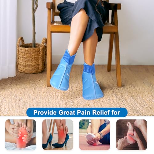 ComfiTECH Foot Ice Pack Wrap for Feet, Cooling Boot for Ankle, Cold Heel Pad for Plantar, Medium - size: Medium