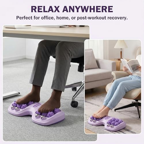 Dual Foot Massage Roller for Plantar Fasciitis Relief Purple - color: Purple