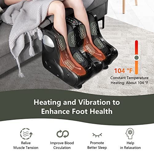 ARLIME Foot & Calf Massager with Heat, Shiatsu Electric Machine - color: Black