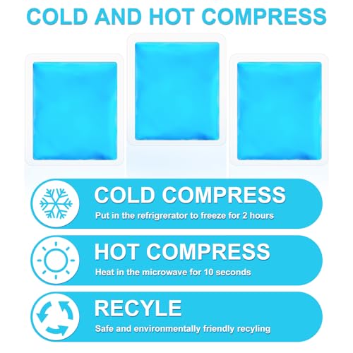 Reusable Ice Packs for Injuries, 10 Pack Round Ice Packs for Face - size: 3.15x 3.55 Inch