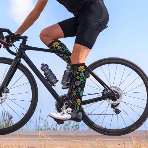 Avocado Compression Socks Women Men Knee High Stock for Running Work Support Nurses Travel - color: Dog Paw