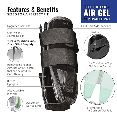 AnklePro Air Gel Ankle Brace, Cold Therapy, Trainer Black - color: Black, size: Trainer