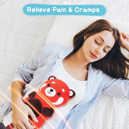 Red Panda Microwave Heating Pad for Period Cramps Pain Relief - style: Red Panda