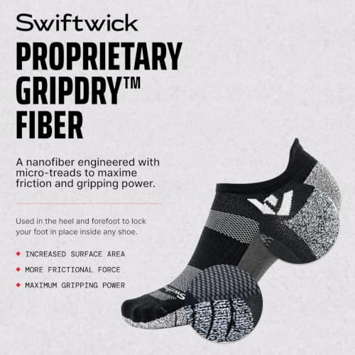 Swiftwick FLITE XT No Show Golf & Running Socks - Moisture Wicking - color: Black, size: Small