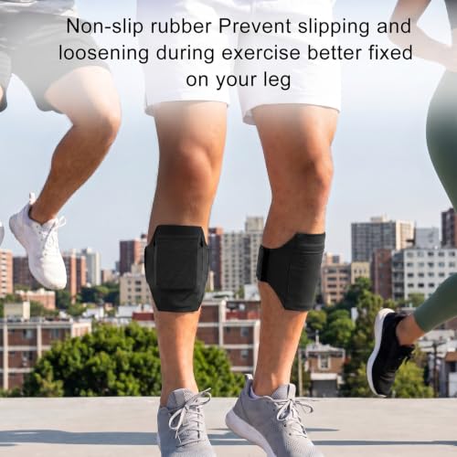 Amabro Leg Phone Holder Non Slip Cellphone Thigh Ankle Wallet Armband Strap - color: Gray, size: 30-50cm