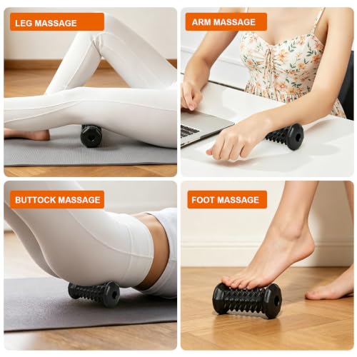 Foot Massager Roller for Plantar Fasciitis, Arch Heel Pain Relief - color: 1-piece Black