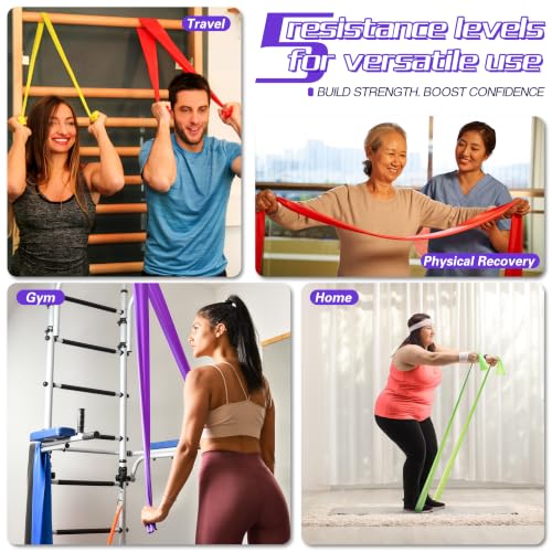 Resistance Bands for Working Out, Exercise,Physical Therapy, Yoga&Pilates - color: Gradient Pink
