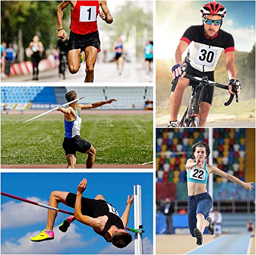 Running Race Bibs Large Numbers with Safety Pins for Marathon Race Events- Tyvek Tearproof Waterproof - color: 1-100 Number