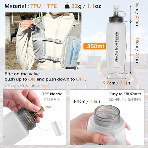 TRIWONDER Hydration Vest Running Backpack for Men & Women, Water Pack for Hiking, Camping, Climbing & Cycling, Lightweight Daypack - color: 01 Grey - with a 350 Soft Flask