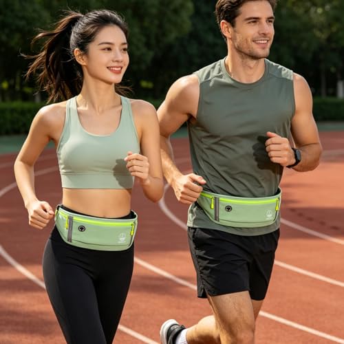 Running Belt Slim Fanny Pack Jogging Pouch Phone Holder Waist Pack - Light Green - color: D Light Green