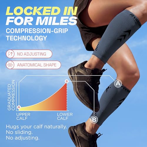 Calf Compression Sleeves for Men & Women - Sports, Running, Shin Splints - color: Charcoal