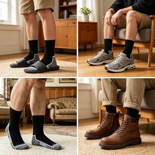 Ankle Compression Quarter Socks White Athletic Breathable Socks For Men - color: White(6 Pairs), size: 7-9