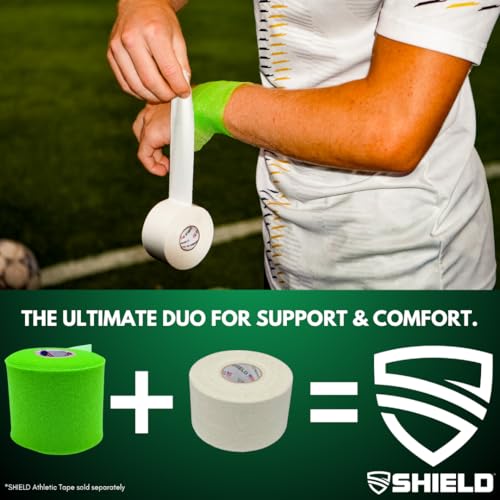 Shield Athletic Underwrap | 2 Roll Pack of PreWrap, Hair Tie, Headband, USA Made, Pre-Wrap Athletic Tape, 2.75" X 30 SYards, Foam Barrier, Flexible, Breathable - color: Teal