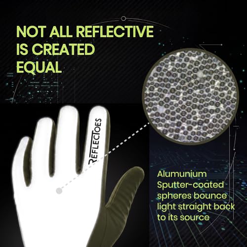 ReflecToes Reflective Winter Running Gloves, Hi Vis Neon Traffic Gloves Men - color: Yellow, size: X-Small