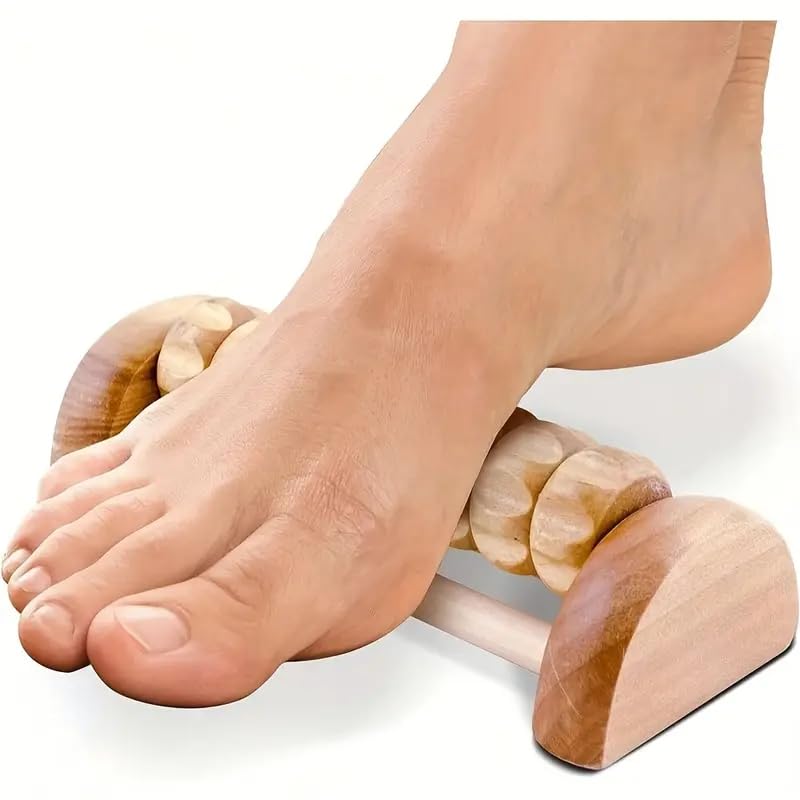 Wooden Massager Body Back Foot Roller, Foot Massager for Plantar Fasciitis, Stress Relief, Relaxation