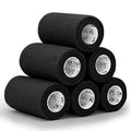 OK TAPE Self Adherent Cohesive Bandages Wrap 6Packs 4" x 5 Yards - color: Black, size: 4 In x 5 Yards