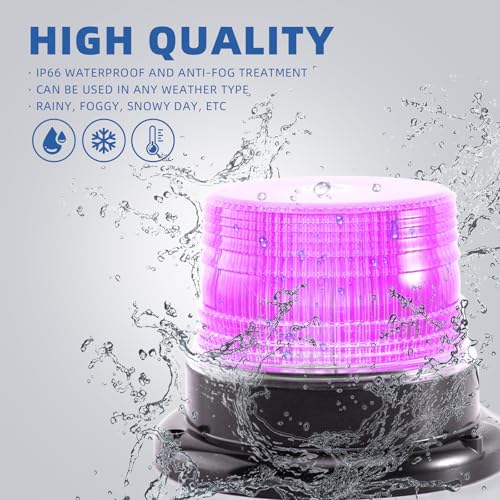 Purple Rooftop Beacon Strobe Lights w/Magnetic Base, 1-Pcs - color: 1× Purple