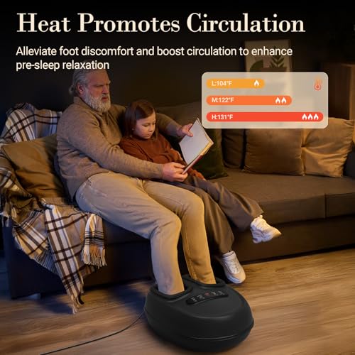 Foot Massager with Heat for Neuropathy-[2026 Upgraded], FSA Eligible HSA - color: Black