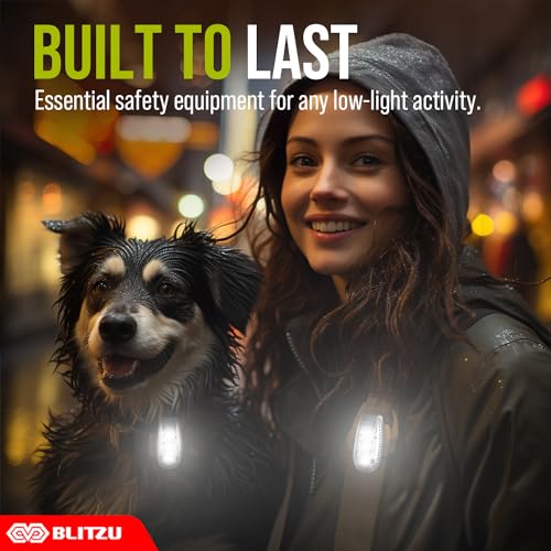 LED Safety Lights 4 Pack, Clip On High Visibility Strobe Light for Walk Run - color: White