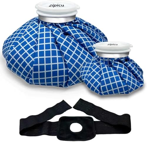 Ice Bags for Injuries, Classic No-Leak Elastic Breathable Ice Pack, Cold and Heat Treatment Ice Bag, Can Relieve Headaches, Migraines, Sports Injuries Swelling Pain, 2 Sizes (6''/11'') (3 Sets) - size: 6"/11"