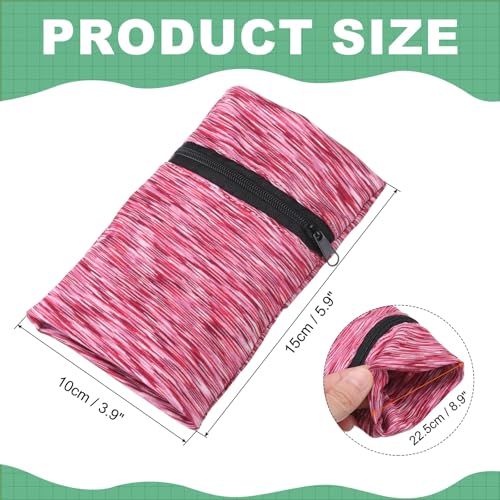 uxcell Wrist Pouch Wrist Wallet Sports Wristband Wallet with Zipper Pocket for Running Jogging Hiking - color: Red
