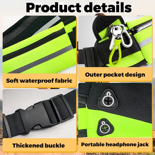 Running Waist Pack, Running Belts for Women and Men for Hanging Mobile Phone Water Bottle with Adjustable Strap for Exercise(Black) - color: black