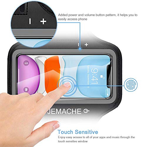 Running Armband for iPhone 17 16 15 14 13 12 Pro (Black) - color: Black