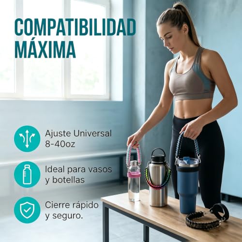 Water Bottle Handle Strap for Stanley Cup, Owala and Most 12-40oz Tumblers - color: set 2, style: 4 pcs
