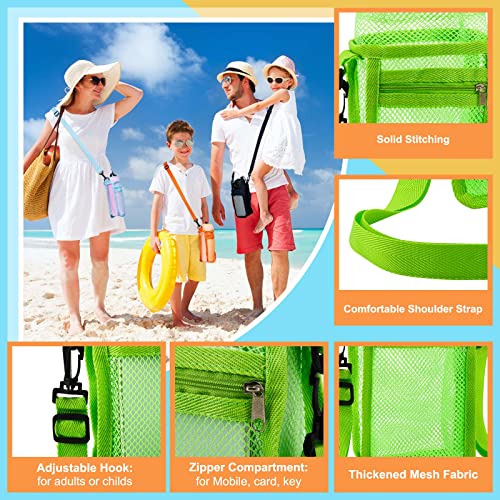 Berlune 8 Pcs Mesh Water Bottle Holder with Adjustable Strap, 8 Colors - color: 8 Colors