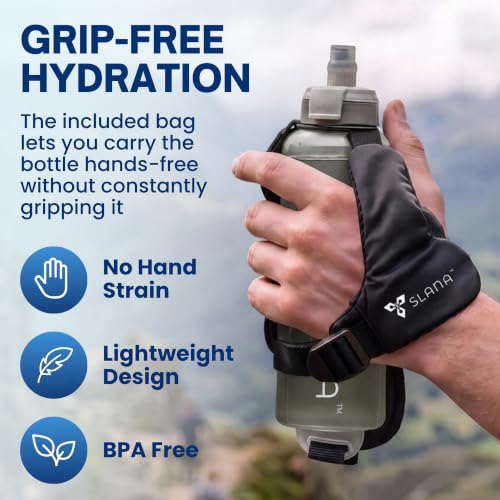 Handheld Running Water Bottle (Premium - Grey) - color: Premium - Grey