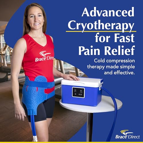 Brace Direct BlueIce Cold Therapy Machine – Cryotherapy for Pain Relief – Ice Machine for Knee After Surgery, Back, Shoulder, Hip, and Ankle – Cold Compression for Arthritis and Post-Surgery Relief