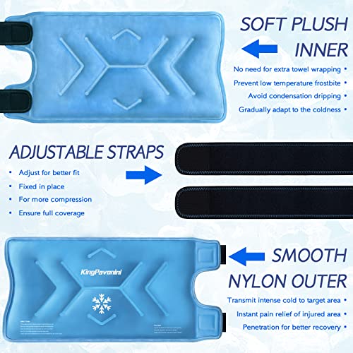 KingPavonini XXL Knee Ice Pack Wrap Around Entire Knee, 1 Pack, Sky-Blue - style: Sky-blue