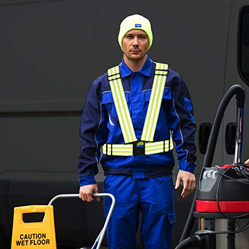 AYKRM 9 color High Visibility Reflective Vest Running Gear High Vis Adjustable Safety Vest - color: Yellow2