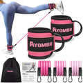 Ayombo Ankle Resistance Bands with Cuffs, Home Gym Workout Equipment, Lifting Glute Butt Exercise Equipment for Women, Ankle Weights Fitness Set, Leg Booty Equipment for Training Perfect Body Shape - color: Pink