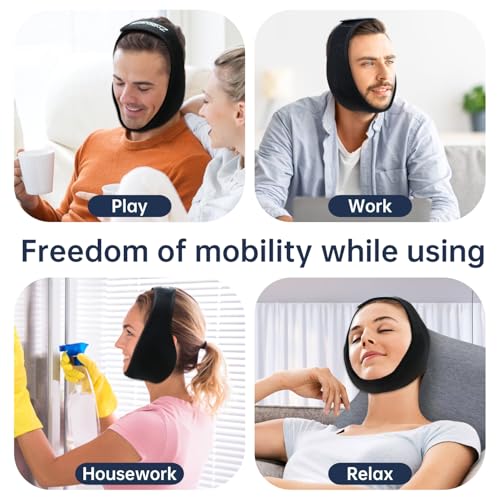 ZNÖCUETÖD Wisdom Teeth Ice Pack Face Head Wrap for Wisdom Teeth Removal Toothache Pain Relief, TMJ, Jaw Ice for Face Oral Surgery, Dental Implant with 6 Reusable Hot Cold Gel Packs - color: Black With 6 Ice Packs