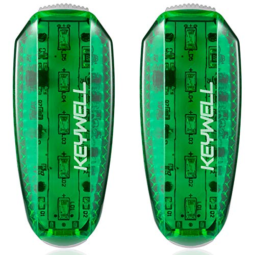 USB-C Rechargeable LED Safety Lights (2 Pack) - Clip on Strobe Running Lights for Runners, Joggers,Walkers,Kids,Dogs,Bike Tail Lights - High Visibility Accessories for Reflective Gear - color: Green