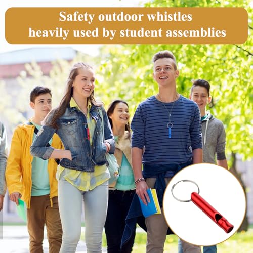 200Pcs Emergency Whistles with Keychains, Aluminum Extra Loud Survival Whistle, Whistle Bulk for Camping Hiking Hunting Boating Training Outdoor Sports, Multicolor - style: 200pcs