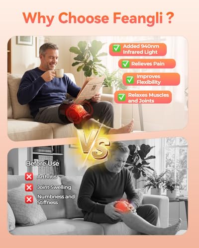 feangli Red Light Therapy Knee Massager for Knee Pain Relief, FSA&HSA - color: Black