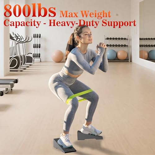 Slant Board for Calf Stretching, Steel Squat Wedge for Home Gym (2 Pack Black) - color: 2 Pack Black