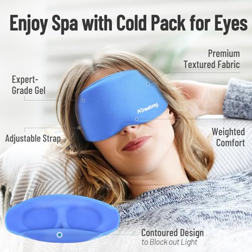Cooling Eye Mask for Puffy Eyes, Ice Eye Pack After Surgery Relief - Reuable Cold Compress for Dry Eye - Comfortable Perfect Fit Gel Sleep Mask, Deep Blue of 3D - color: Deep Blue of 3d