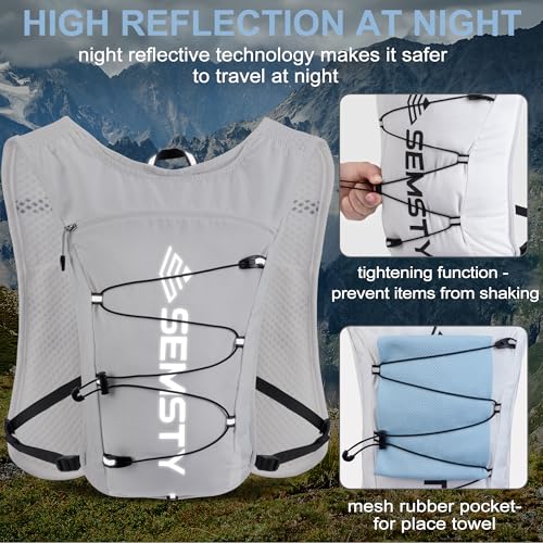 Running Hydration Vest 5L, Running Vest Pack with 1.5L Water Bladder - color: White