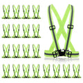 cobee 20 Pcs High Visibility Reflective Vests, Adjustable Safety Vests with Quick Release Buckle Bright Yellow Reflector for Running Cycling Construction