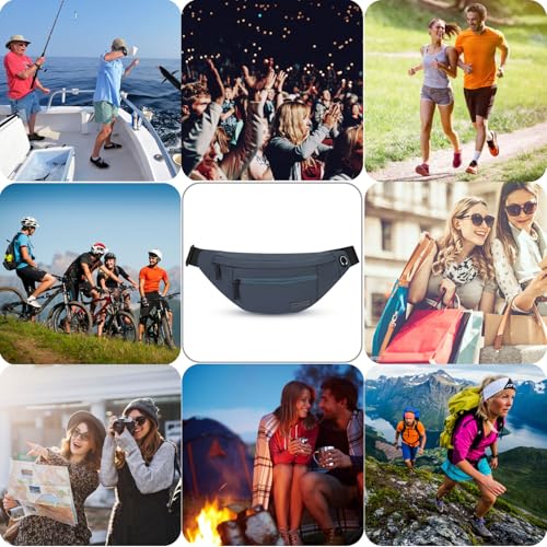 MAXTOP Large Fanny Pack for Men Women Sling Bag with 4-Zipper Pockets - color: Dim Grey, size: Large