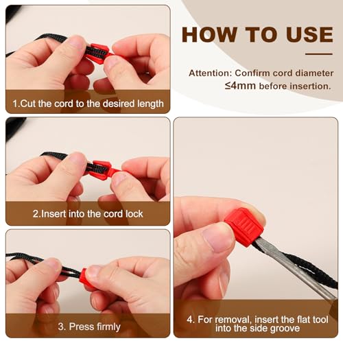 Zipper Pull Cord Lock End Tips, Plastic Shoe Lace End Clips - color: Dark Green