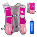 TRIWONDER Running Vest Hydration Pack Backpack for Men & Women, Lightweight Trail Marathon Run Race Vest for Cycling Jogging - color: 01 Rose Red - With a 500ml Water Bottle